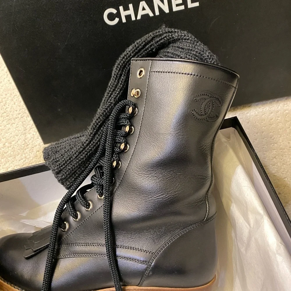 Chanel High Boots Cal/ knits